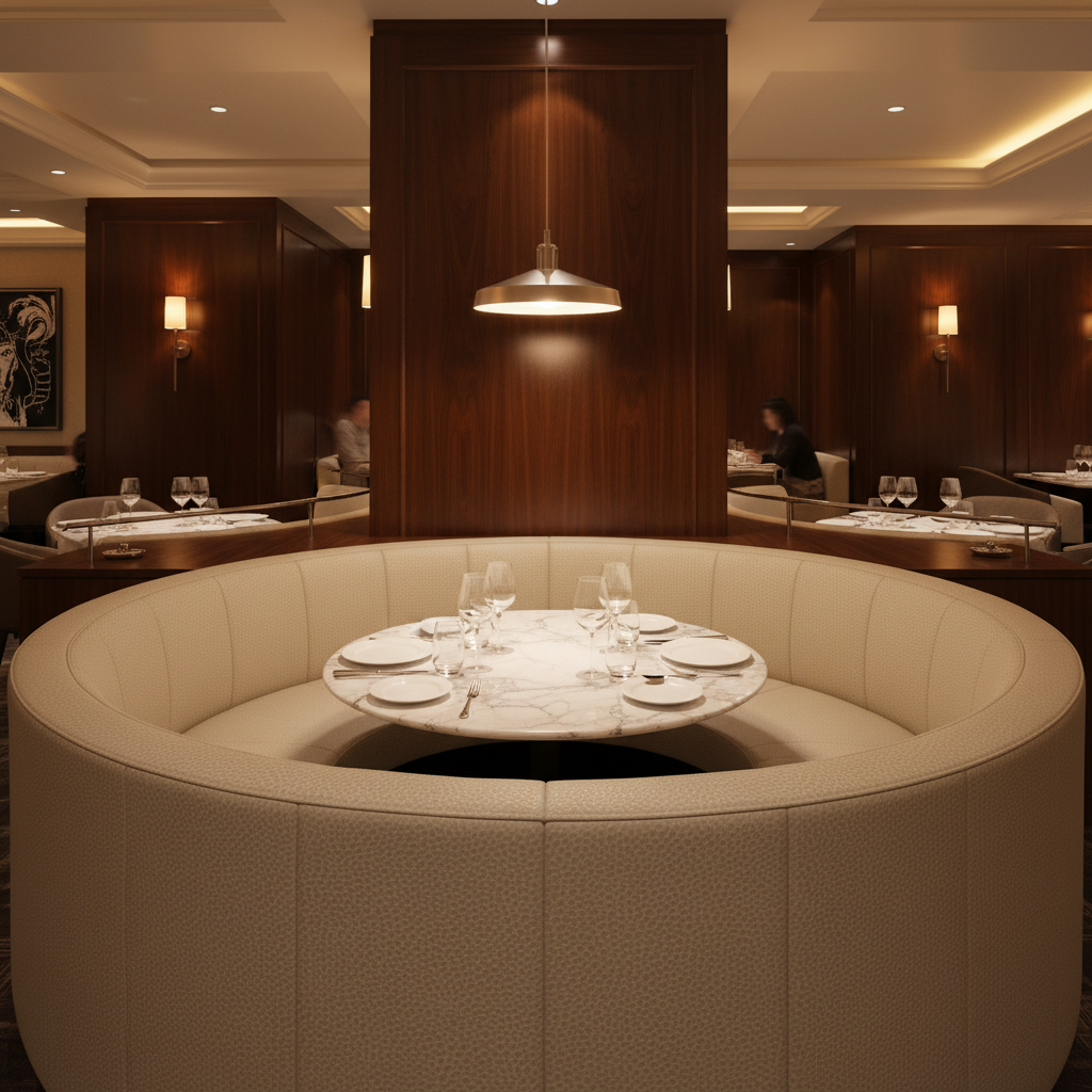 Algiers - Oatmeal Performance Vinyl Upholstered Banquette | Architectural Fabrics