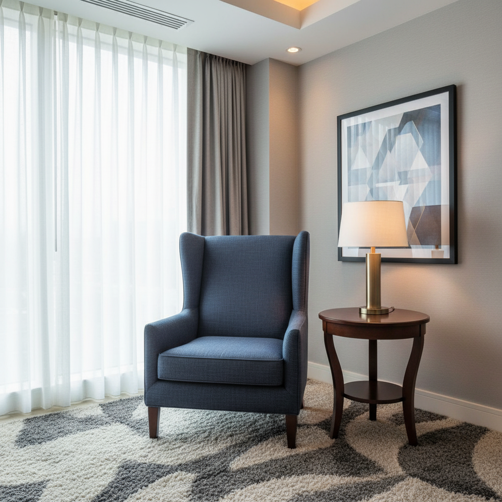 Brushed Linen Weave Deep Indigo Upholstered Chair | Architectural Fabrics
