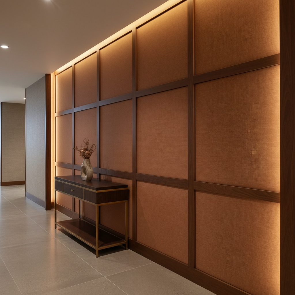 Triangle Reef - Maple Upholstered Wall Panel | Architectural Fabrics
