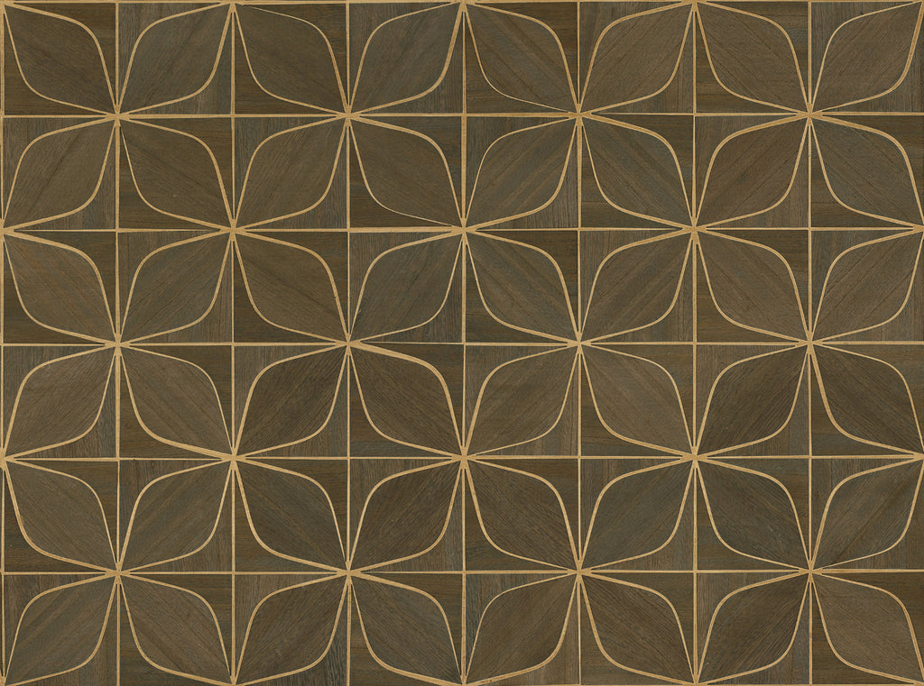 Oyster Bay-Umber Wood Veneer Wallcovering | Phillipe Romano — WOOD-500740