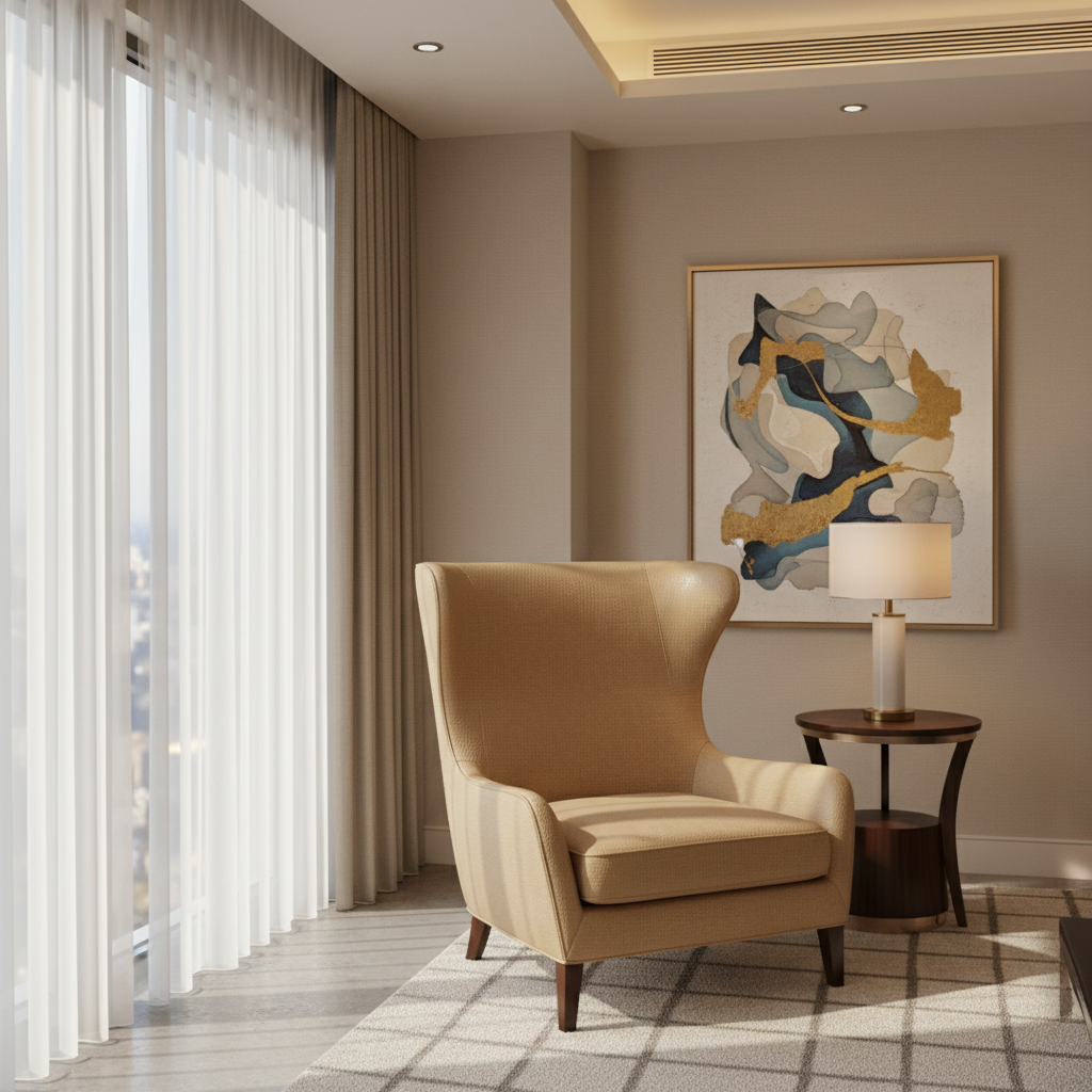 Pinnacle Rock - Cream Upholstered Chair | Architectural Fabrics
