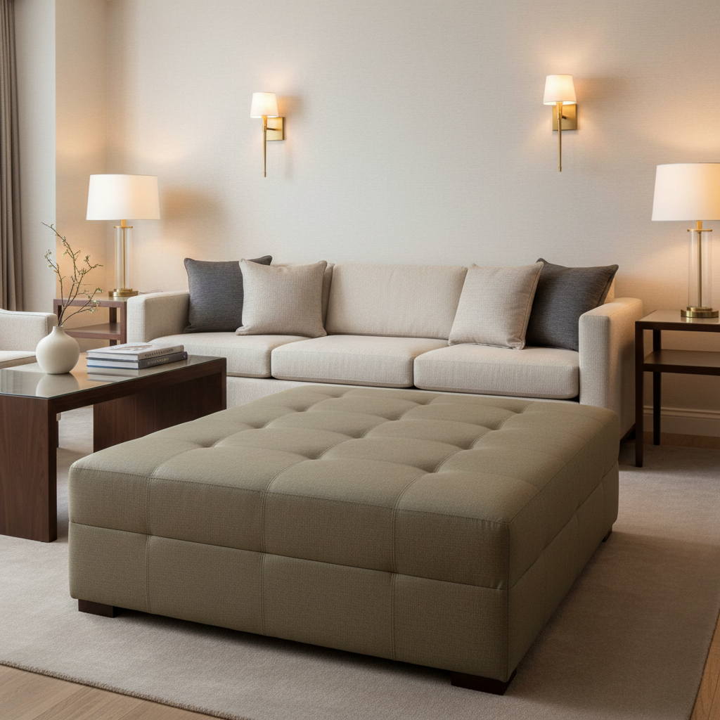 Luxury Cay - Flint Upholstered Ottoman | Architectural Fabrics