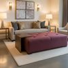 Smooth Velvet Nap Deep Wine Upholstered Ottoman | Architectural Fabrics
