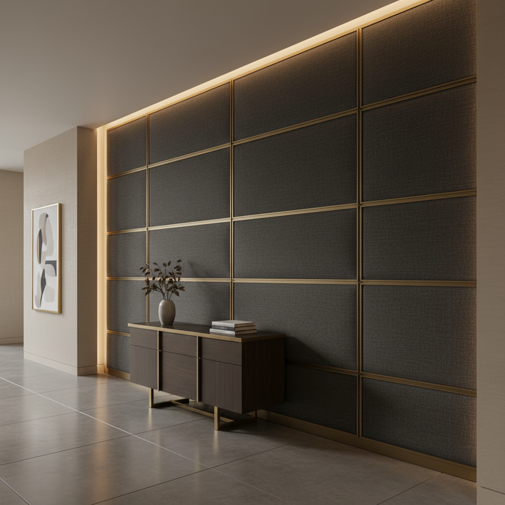 St. Eustatius - Carbon Upholstered Wall Panel | Architectural Fabrics