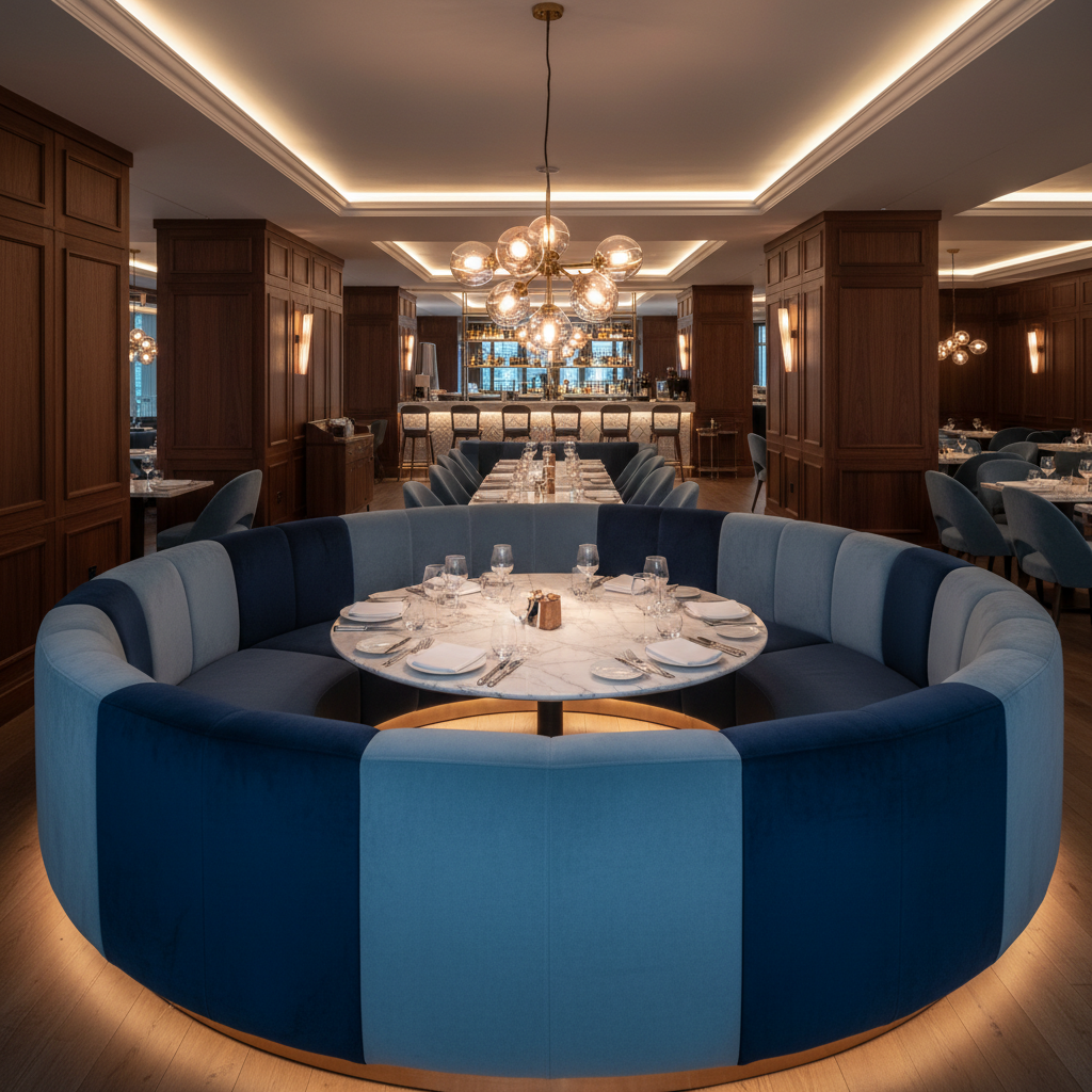 Bedford Jet Upholstered Banquette | Architectural Fabrics