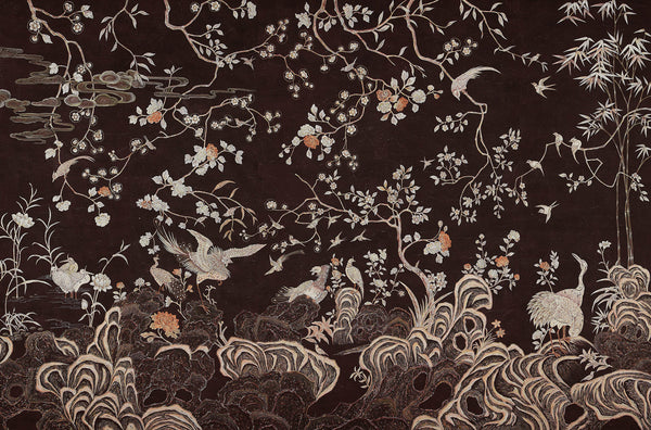 Coco coromandel — Edo Burnt Umber painted Xuan paper