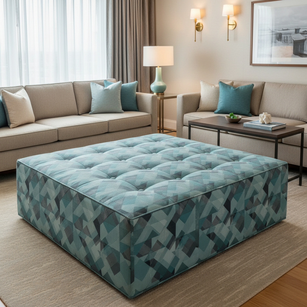 Trellis Bay - Delta Upholstered Ottoman | Architectural Fabrics