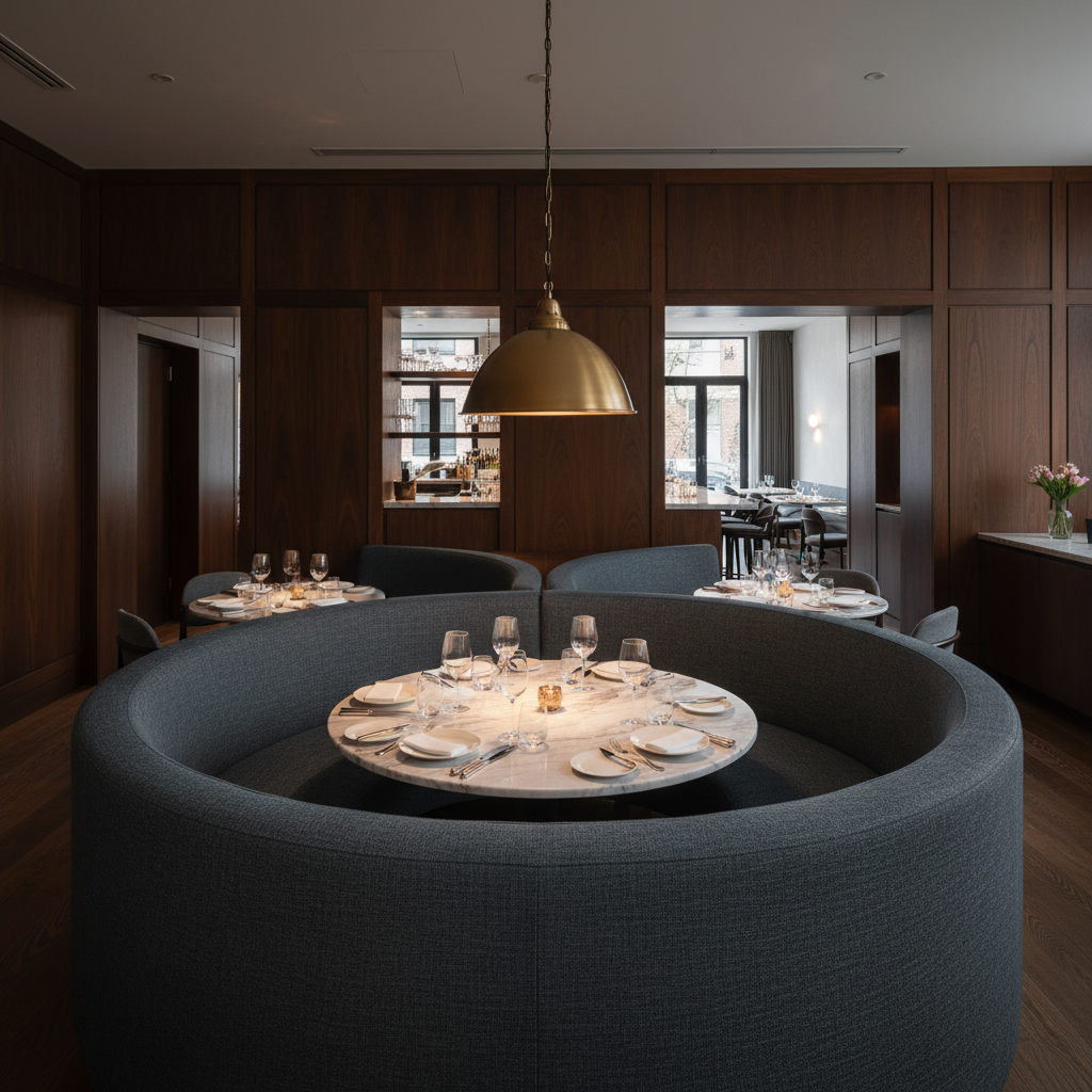 Quintana Bay - Indigo Upholstered Banquette | Architectural Fabrics