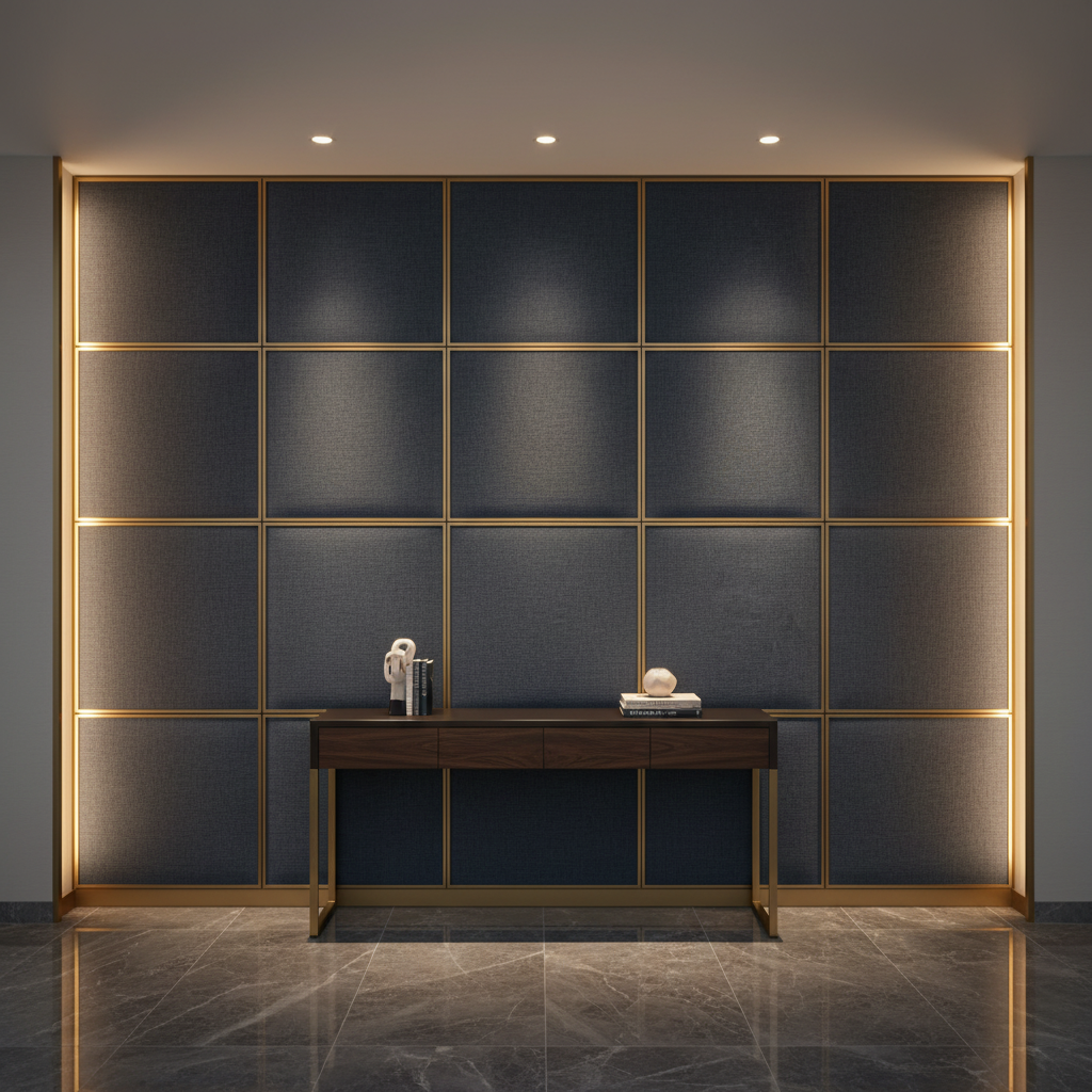 Linen Island - Cobalt Upholstered Wall Panel | Architectural Fabrics