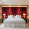 Crushed Velvet Texture Crimson Crush Upholstered Headboard | Architectural Fabrics