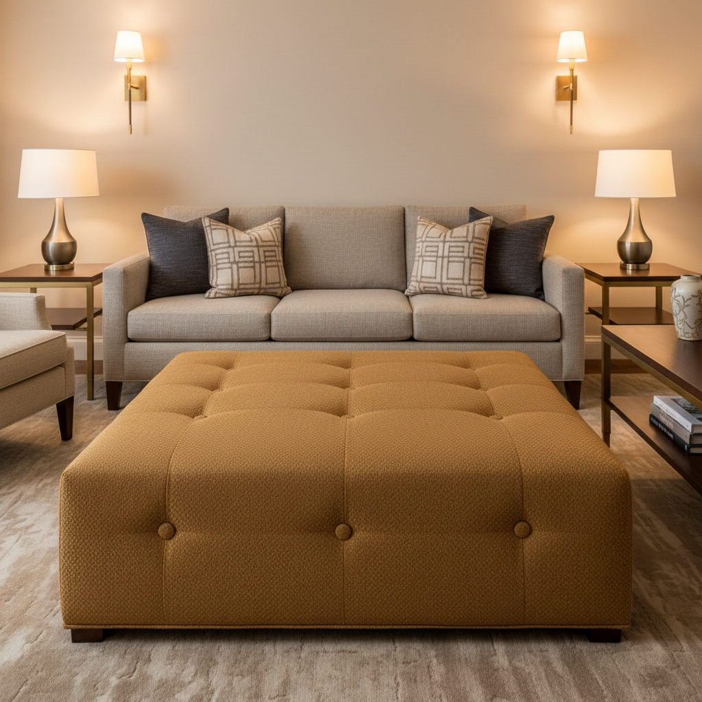 Steeple Reef - Harvest Upholstered Ottoman | Architectural Fabrics