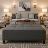 Turneffe - Night Upholstered Ottoman | Architectural Fabrics