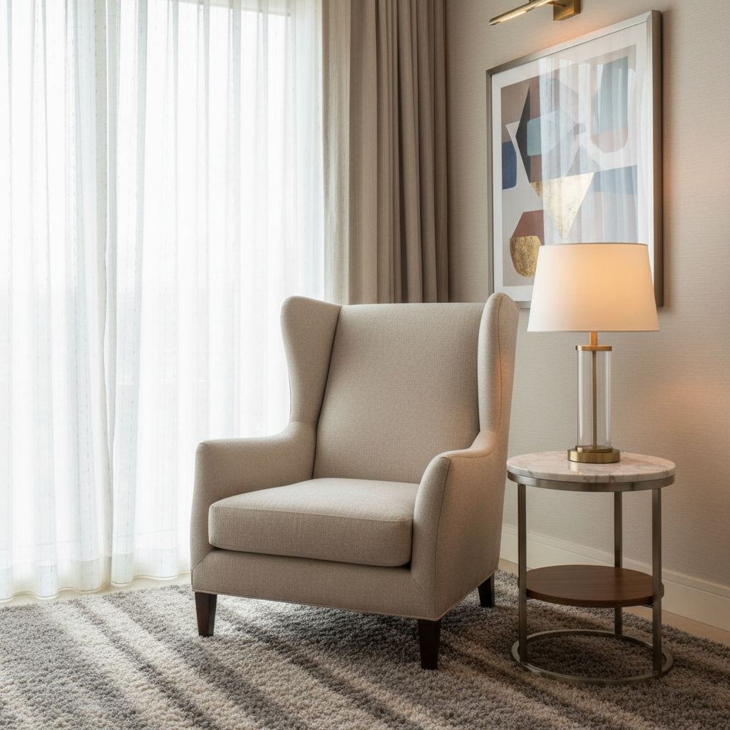 Pinnacle Rock - Muslin Upholstered Chair | Architectural Fabrics