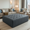 Quintana Bay - Indigo Upholstered Ottoman | Architectural Fabrics