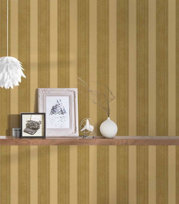 Versace Golden Stripe Metallic Wallcovering | Versace