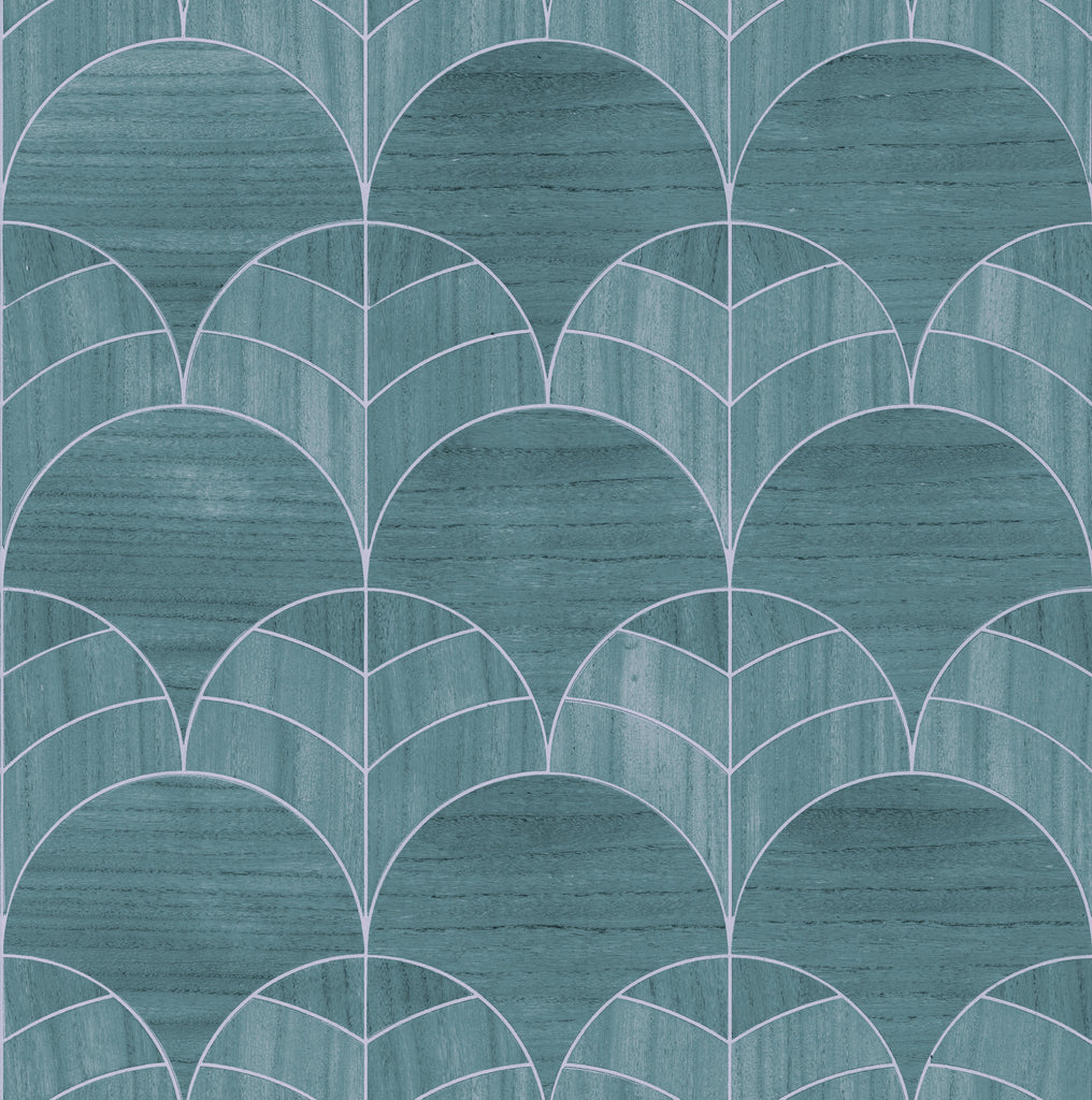 Sands Point-Verdigris Wood Veneer Wallcovering | Phillipe Romano — WOOD-500870