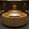 Brushed Vertical Texture Golden Wheat Upholstered Banquette | Architectural Fabrics