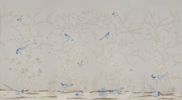 Earlham — 'Earlham' in Special Colourway on Pale Grey dyed silk