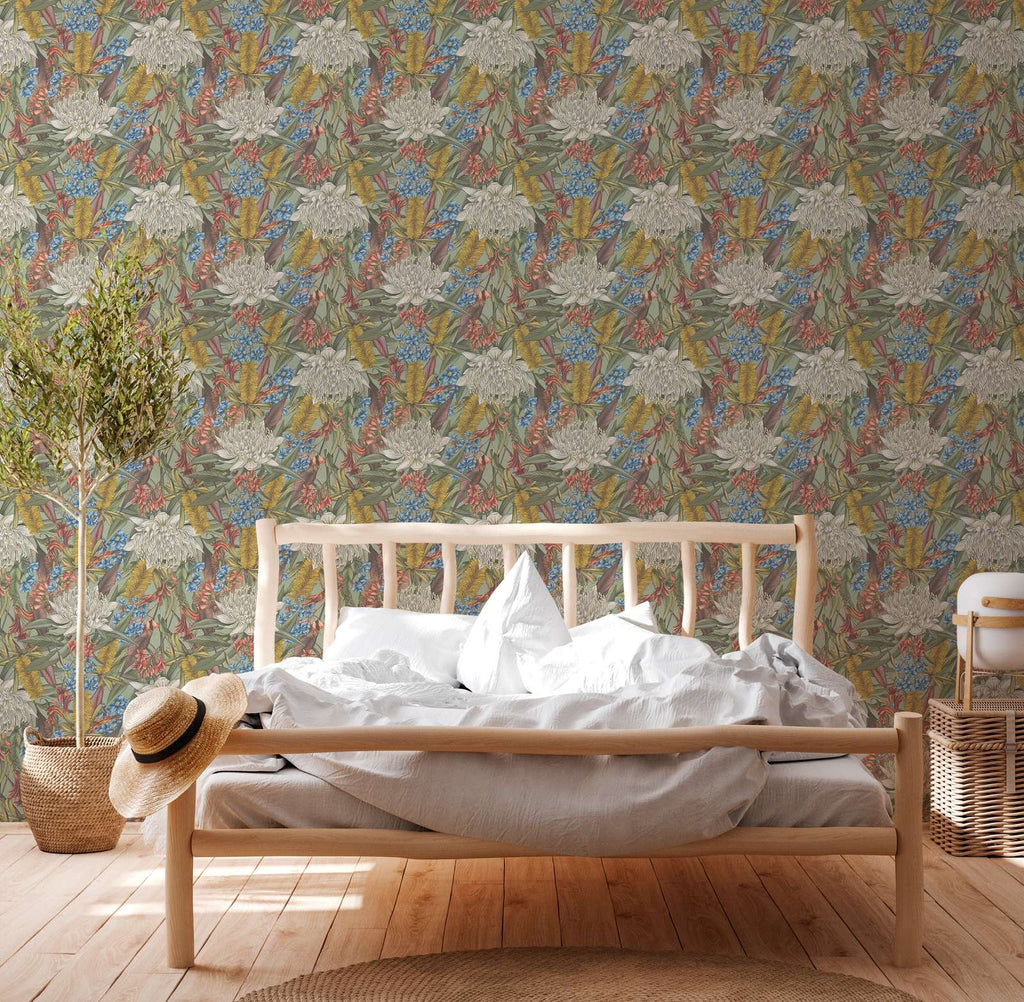 Drawn Into Nature Green Wallcovering | AS Creation