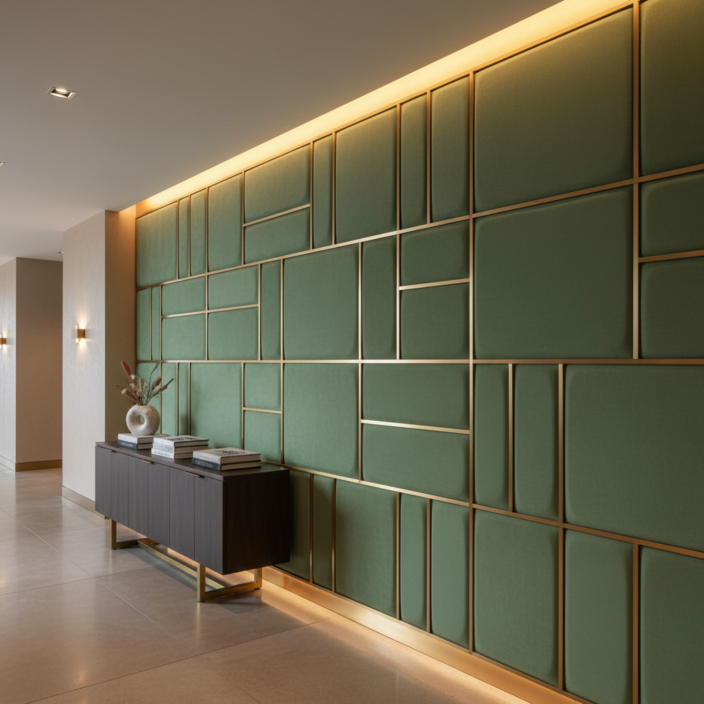 Ultrasuede Lotus Green Upholstered Wall Panel | Ultrasuede Upholstery