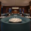 Smooth Matte Texture Dusty Teal Upholstered Banquette | Architectural Fabrics