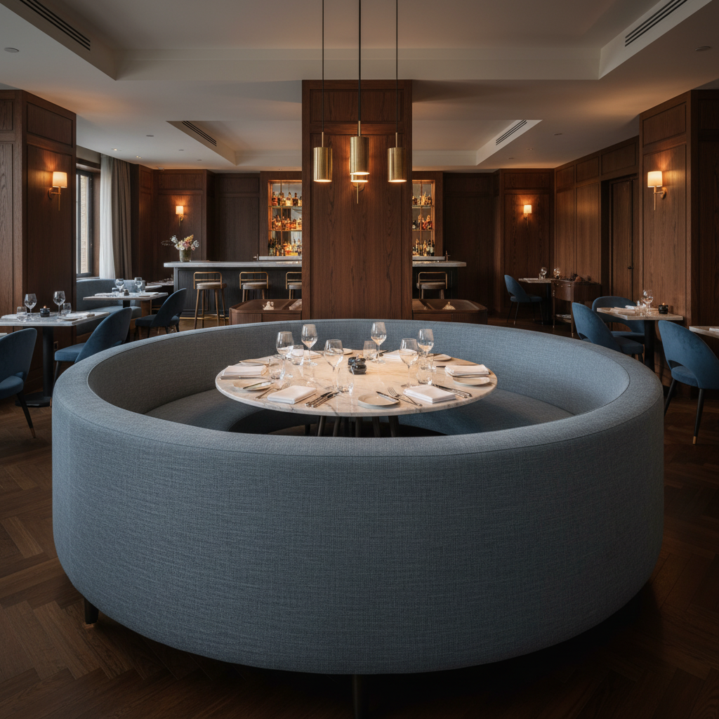 Peter Island - Sky Upholstered Banquette | Architectural Fabrics