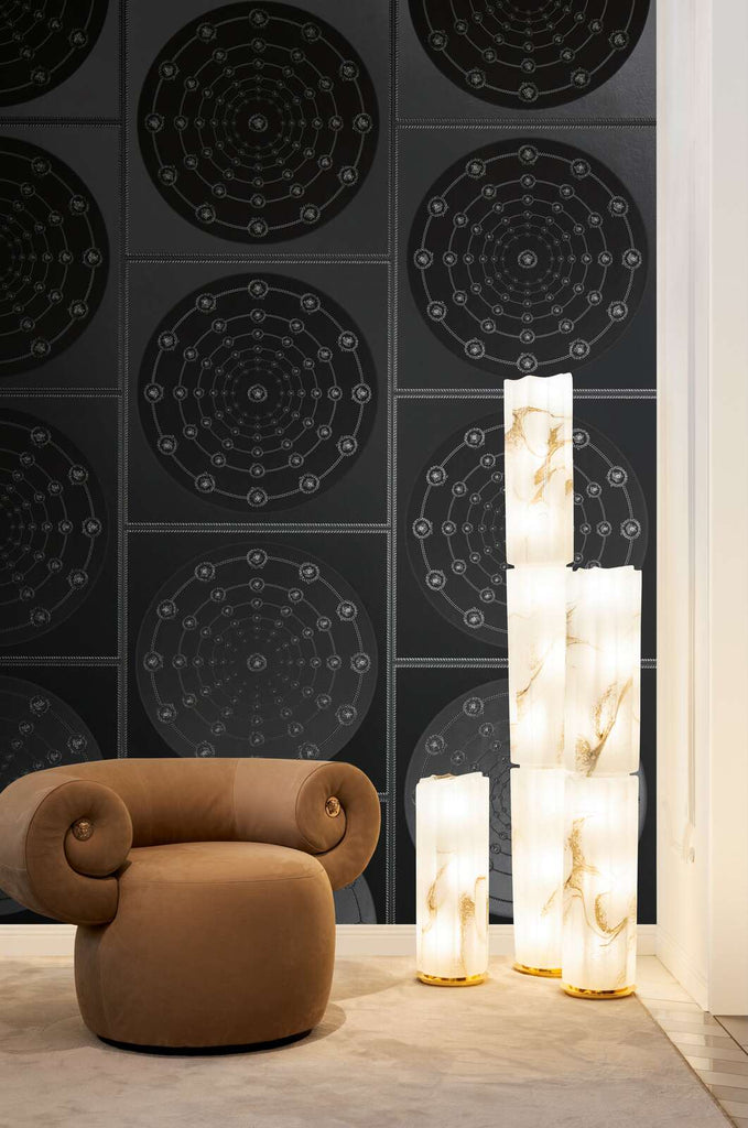 I Love Baroque Black Silver Versace Home Wallcovering