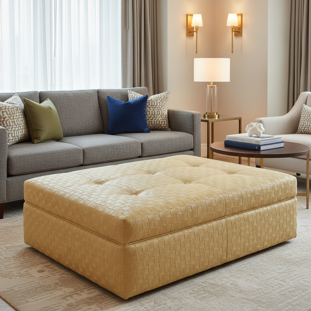 Berretta - Berretta Performance Vinyl Upholstered Ottoman | Architectural Fabrics