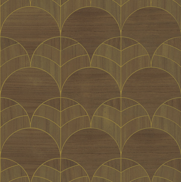 Sands Point-Chestnut Wood Veneer Wallcovering | Phillipe Romano