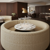 Woven Basketweave Texture Natural Linen Upholstered Banquette | Architectural Fabrics
