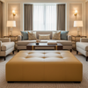 Maya Riviera - Buff Upholstered Ottoman | Architectural Fabrics