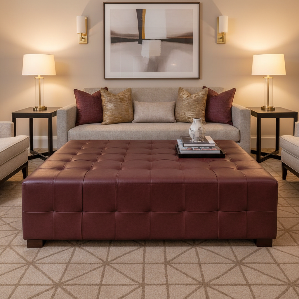 Berretta - Berretta Performance Vinyl Upholstered Ottoman | Architectural Fabrics