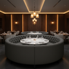 Maya Riviera - Truffle Upholstered Banquette | Architectural Fabrics