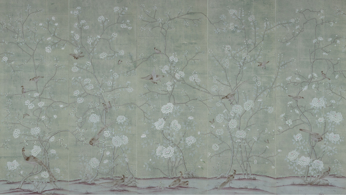 Earlham — Colourway SC-216 on Blue Grey India tea paper