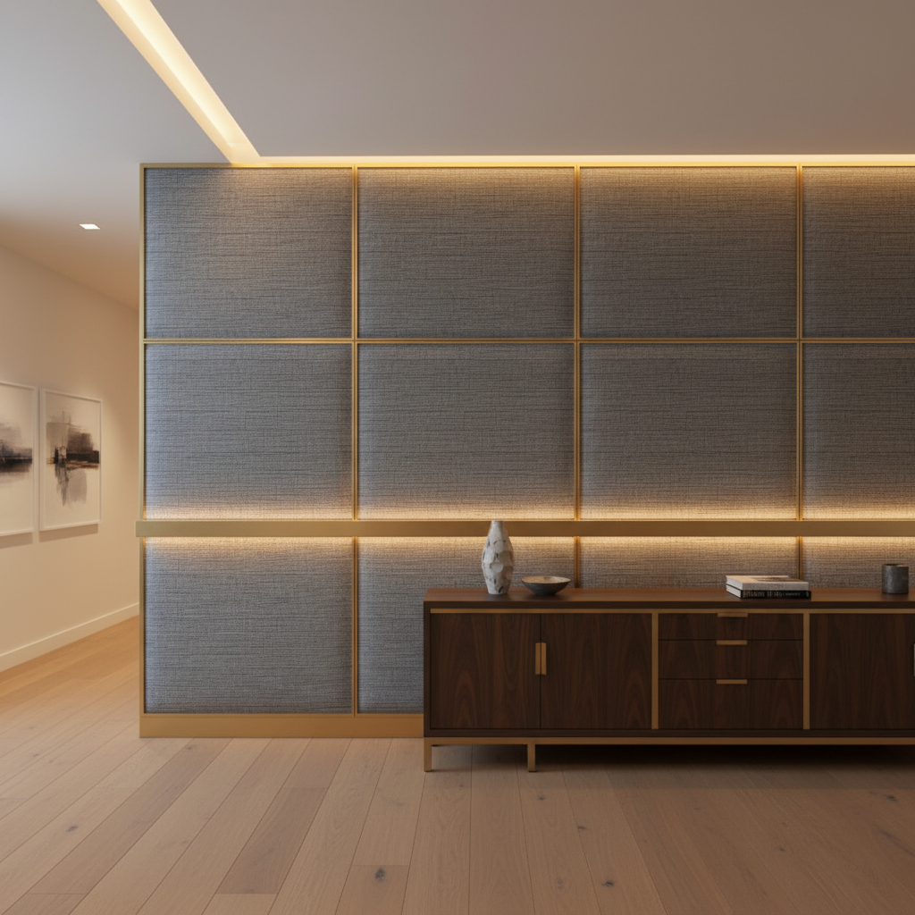 Tumble Reef - Slate Upholstered Wall Panel | Architectural Fabrics