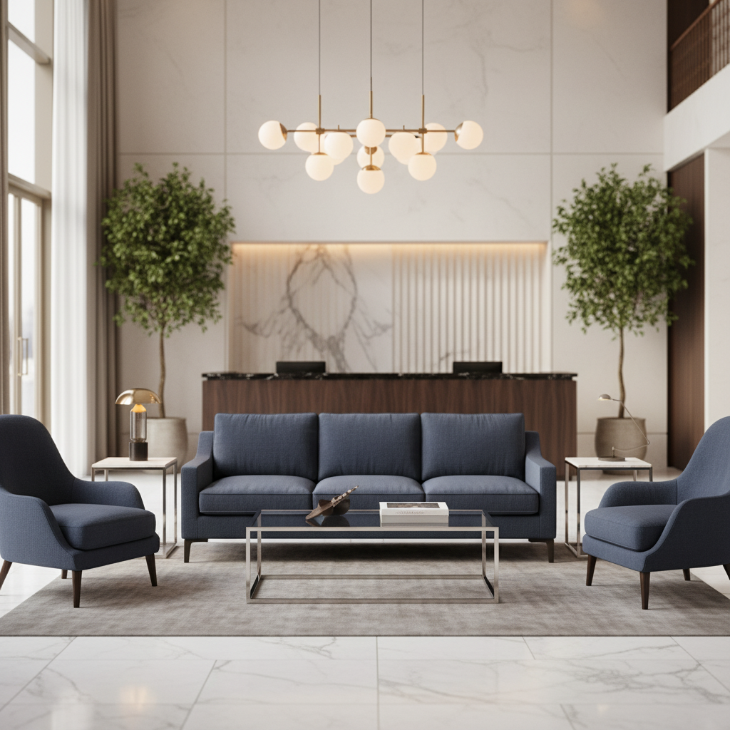 Vivace Reef - Ink Upholstered Sofa | Architectural Fabrics