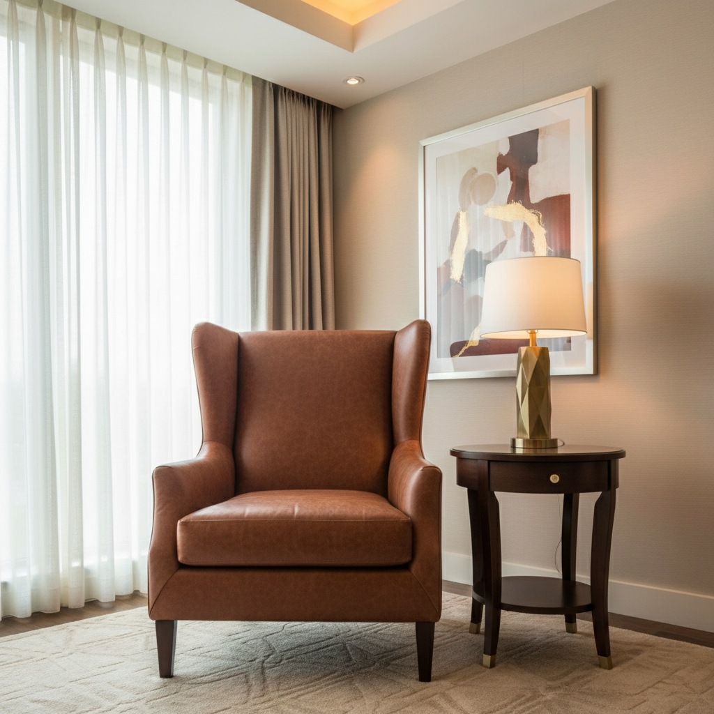 Smooth Pebble Grain Rustic Sienna Upholstered Chair | Architectural Fabrics