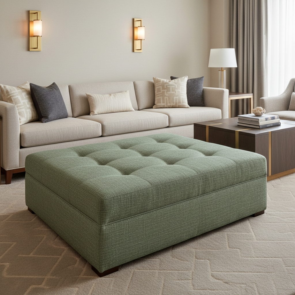 Rattan Bay - Resort Upholstered Ottoman | Architectural Fabrics