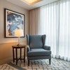 Fine Woven Texture Slate Blue Upholstered Chair | Architectural Fabrics