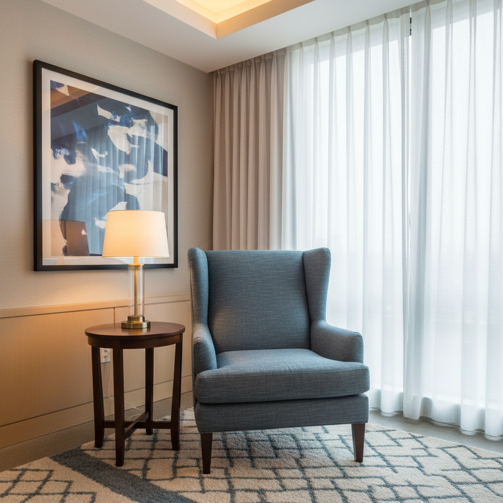 Fine Woven Texture Slate Blue Upholstered Chair | Architectural Fabrics