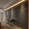 Fine Pebble Texture Dark Granite Upholstered Wall Panel | Architectural Fabrics