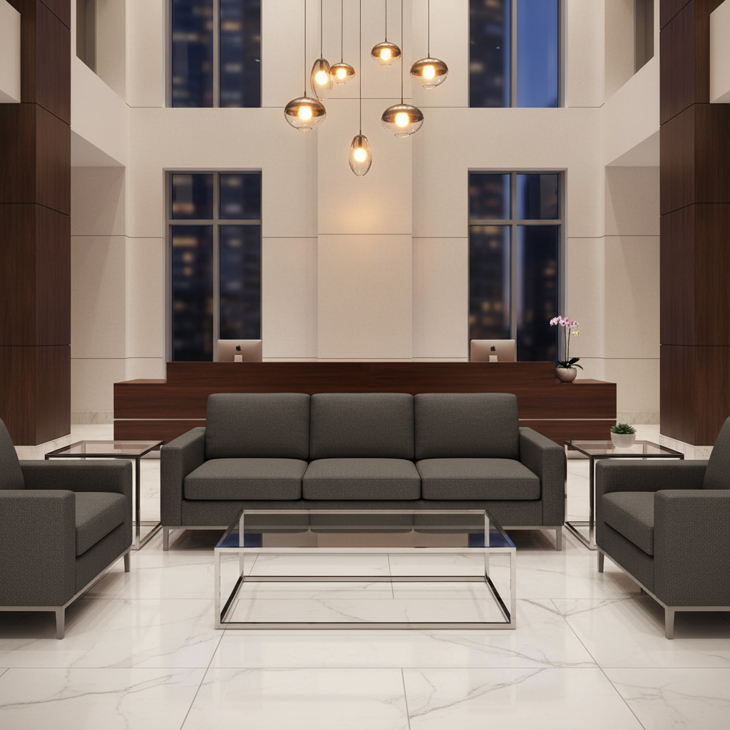 Aire Pebbled - Charcoal Breathable Polyurethane Upholstered Sofa | Architectural Fabrics