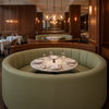 Smooth Pebble Grain Dusty Olive Upholstered Banquette | Architectural Fabrics