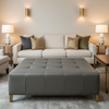 Pinnacle Rock - Graphite Upholstered Ottoman | Architectural Fabrics