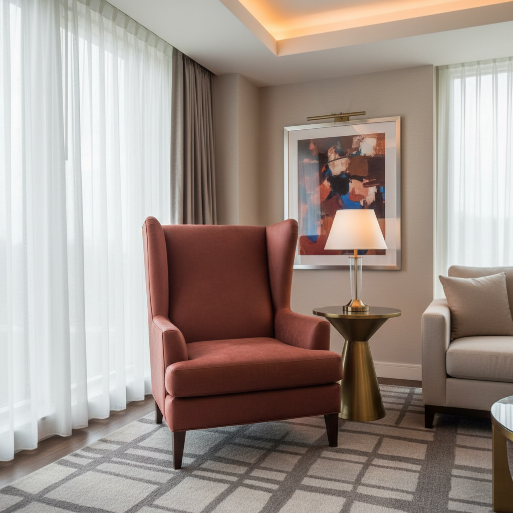 Smooth Solid Color Rustic Sienna Upholstered Chair | Architectural Fabrics