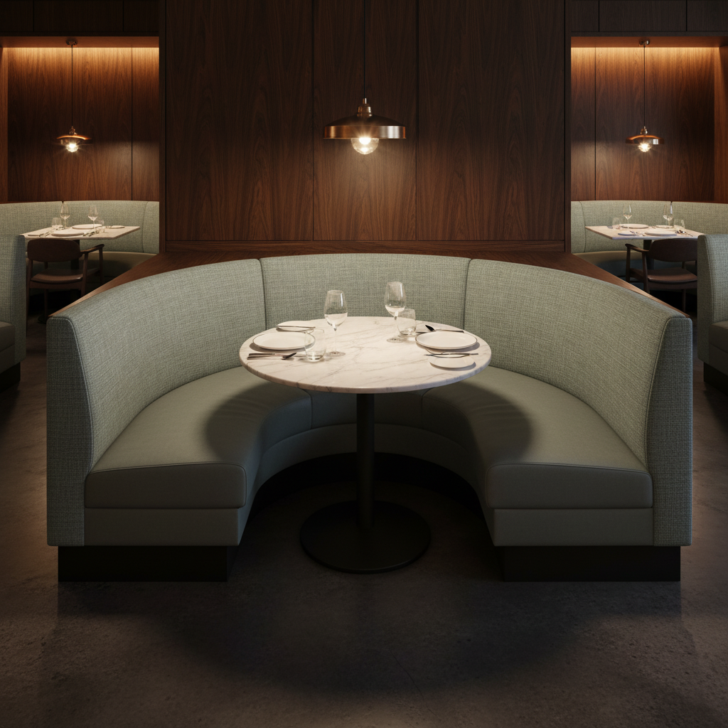 Amalfi - Sea Mist Indoor/Outdoor Vinyl Upholstered Banquette | Architectural Fabrics