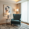 Subtle Textured Solid Deep Teal Upholstered Chair | Architectural Fabrics