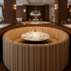 Sugar Mill Stripe - Moonbeam Upholstered Banquette | Architectural Fabrics