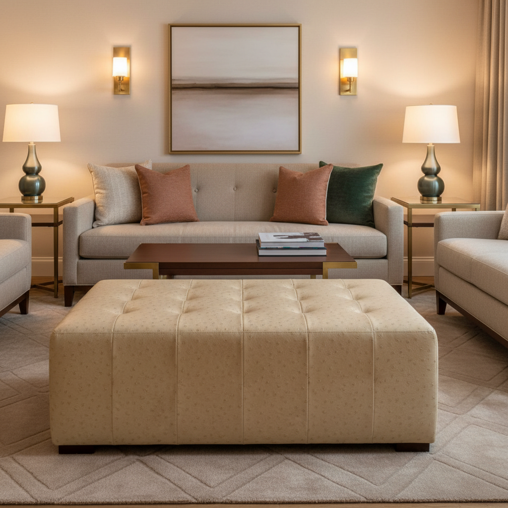 Big Bird - Big Bird Performance Vinyl Upholstered Ottoman | Architectural Fabrics