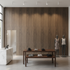 Biscay Bay Black Wood Grain | Hollywood Wallcoverings - Retail Showroom commercial room setting